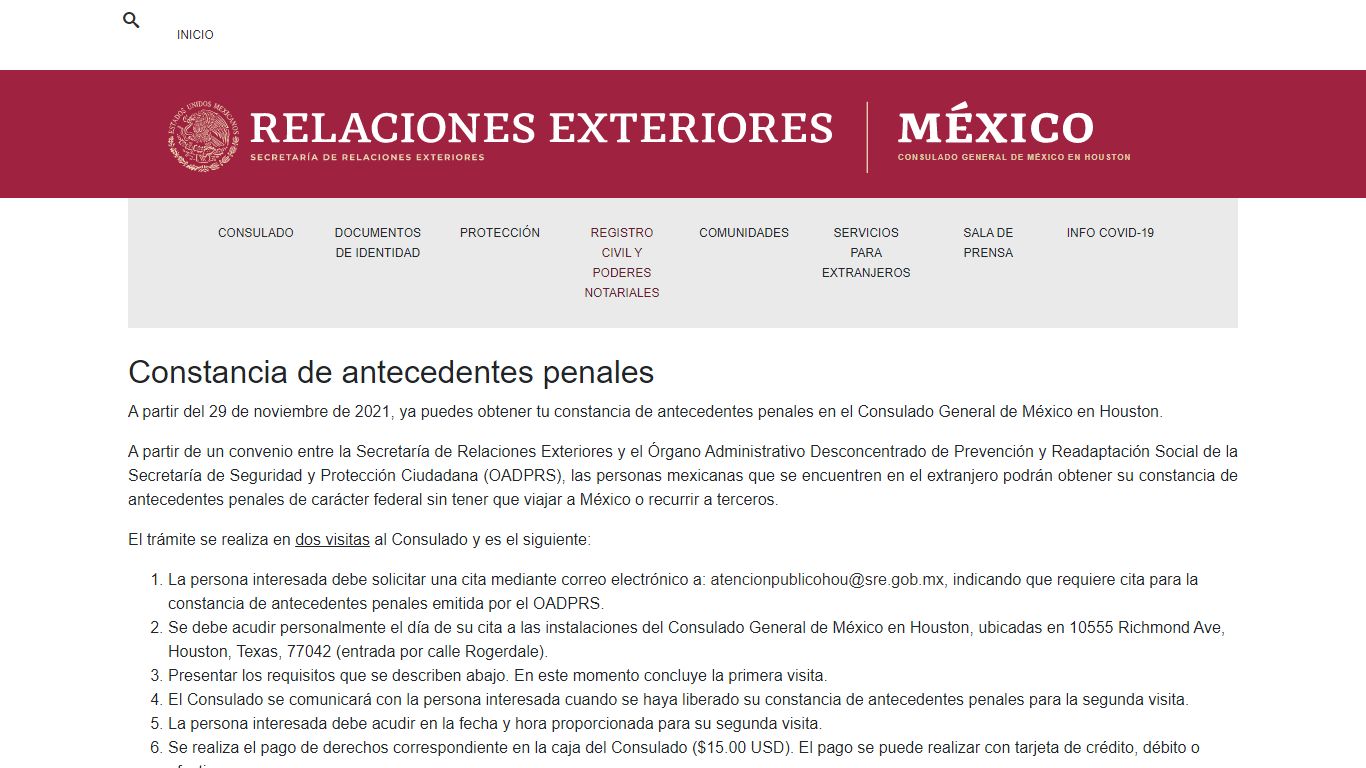 Constancia de antecedentes penales - Gob